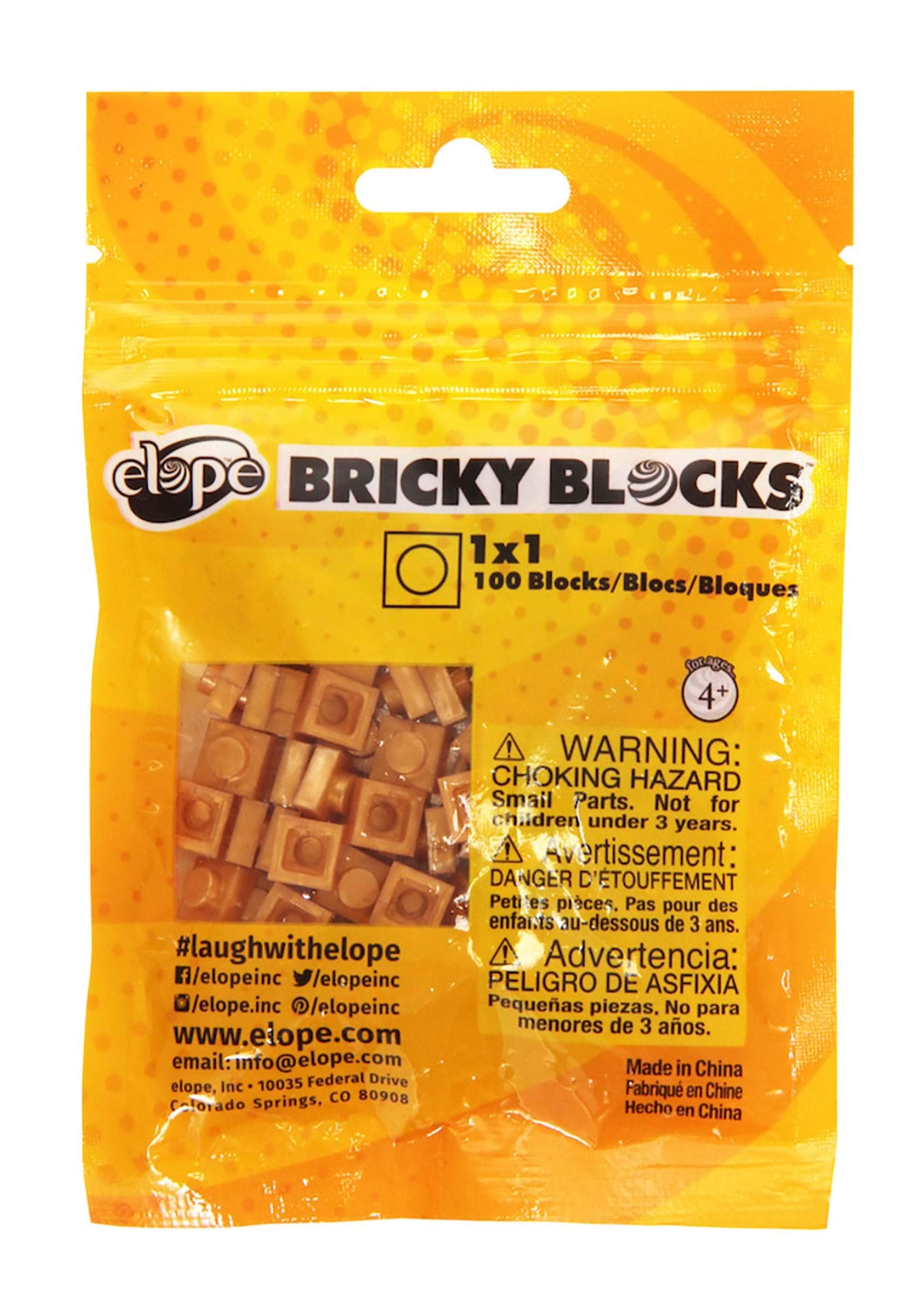 Gold Bricky Blocks 100 Pieces 1x1 Standard