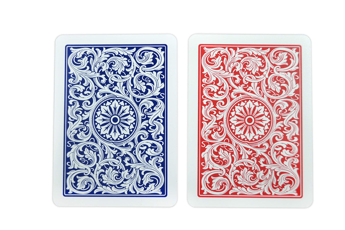 Copag 1546 Design 100% Plastic Playing Cards, Poker Size (Standard) Red/Blue (Regular Index, 6 Sets)
