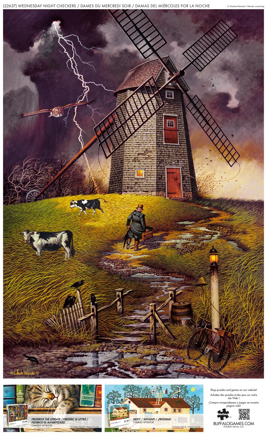 Buffalo Games Charles Wysocki Wednesday Night Checkers 300 Pc Jigsaw Puzzle