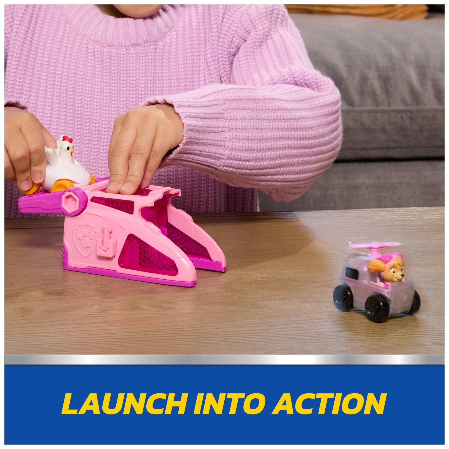Paw Patrol Skye Pup Squad Launchers with Chickaletta 2-Pack Toy Vehicles