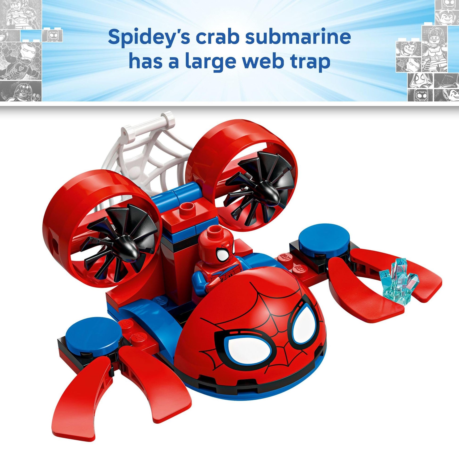 LEGO Marvel Spidey and His Amazing Friends Spidey: Underwater Vehicles Building Toy for Kids - Super Hero Pretend Play Set for Preschool Boys & Girls