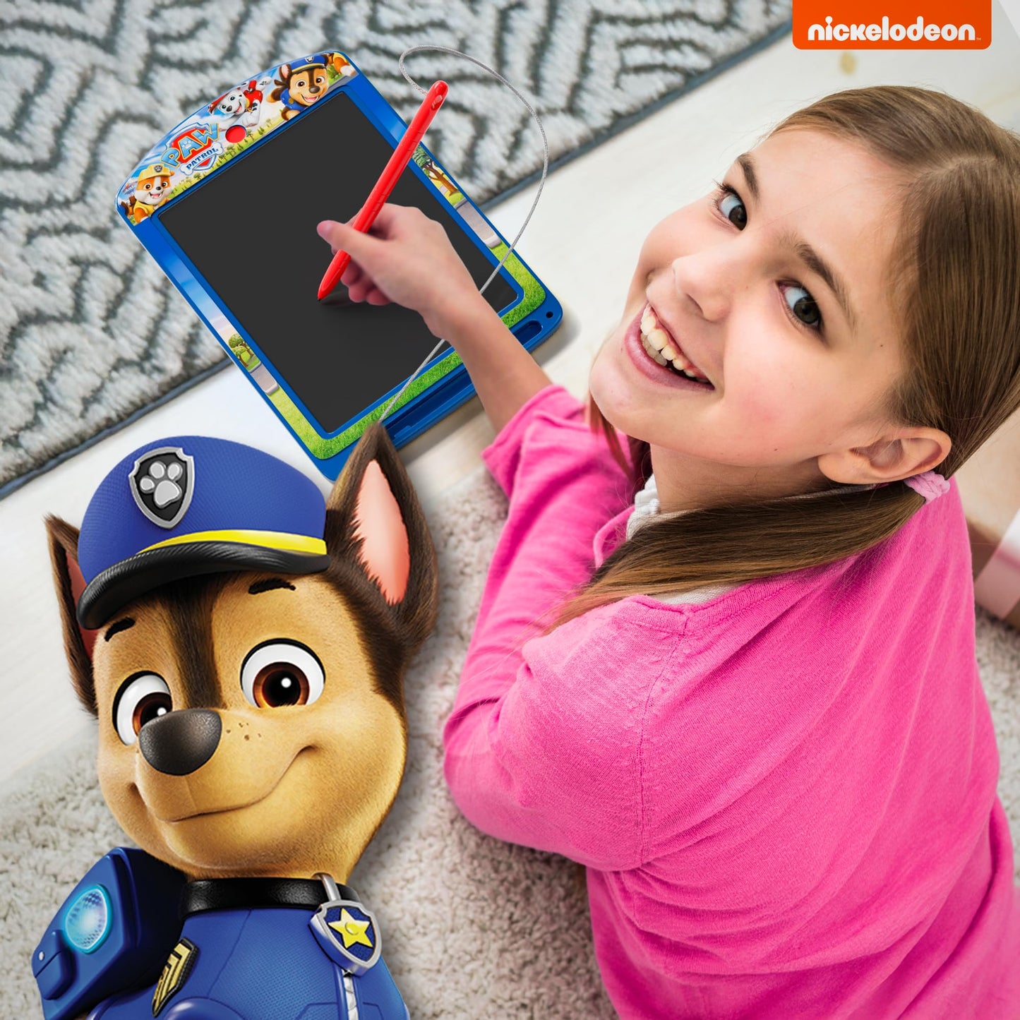 Lollipop - Paw Patrol Rainbow Electronic Doodle Board +3 - Colorful LCD Writing Tablet with Stylus & Push Button, Travel Drawing Pad for Kids