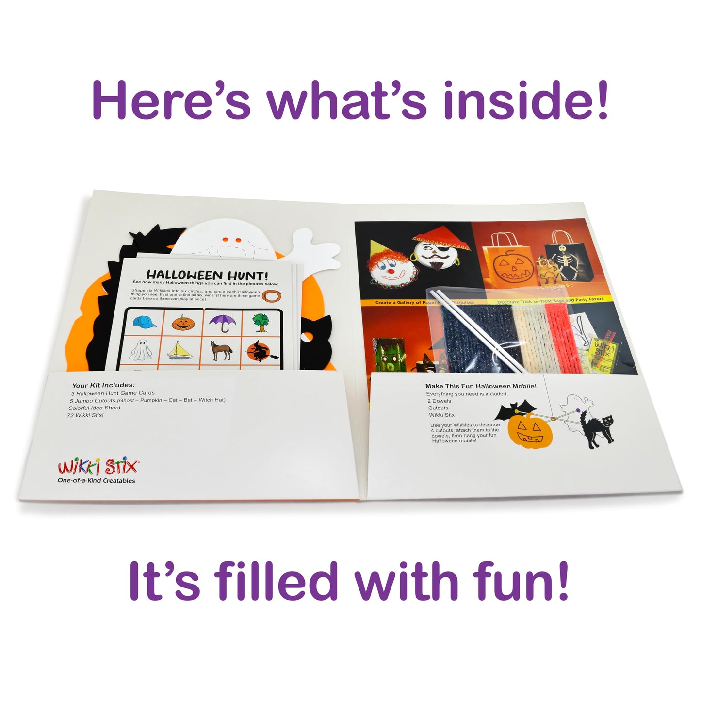 Wikki Stix Halloween Activity Kit for Kids. Make Your own Halloween Crafts & Decorations! Non-Spooky Gift for Ages 3 & up. Comes with 72
