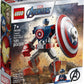 LEGO Marvel Avengers Classic Captain America Mech Armor 76168 Collectible Captain America Shield Building Toy, New 2021 (121 Pieces)