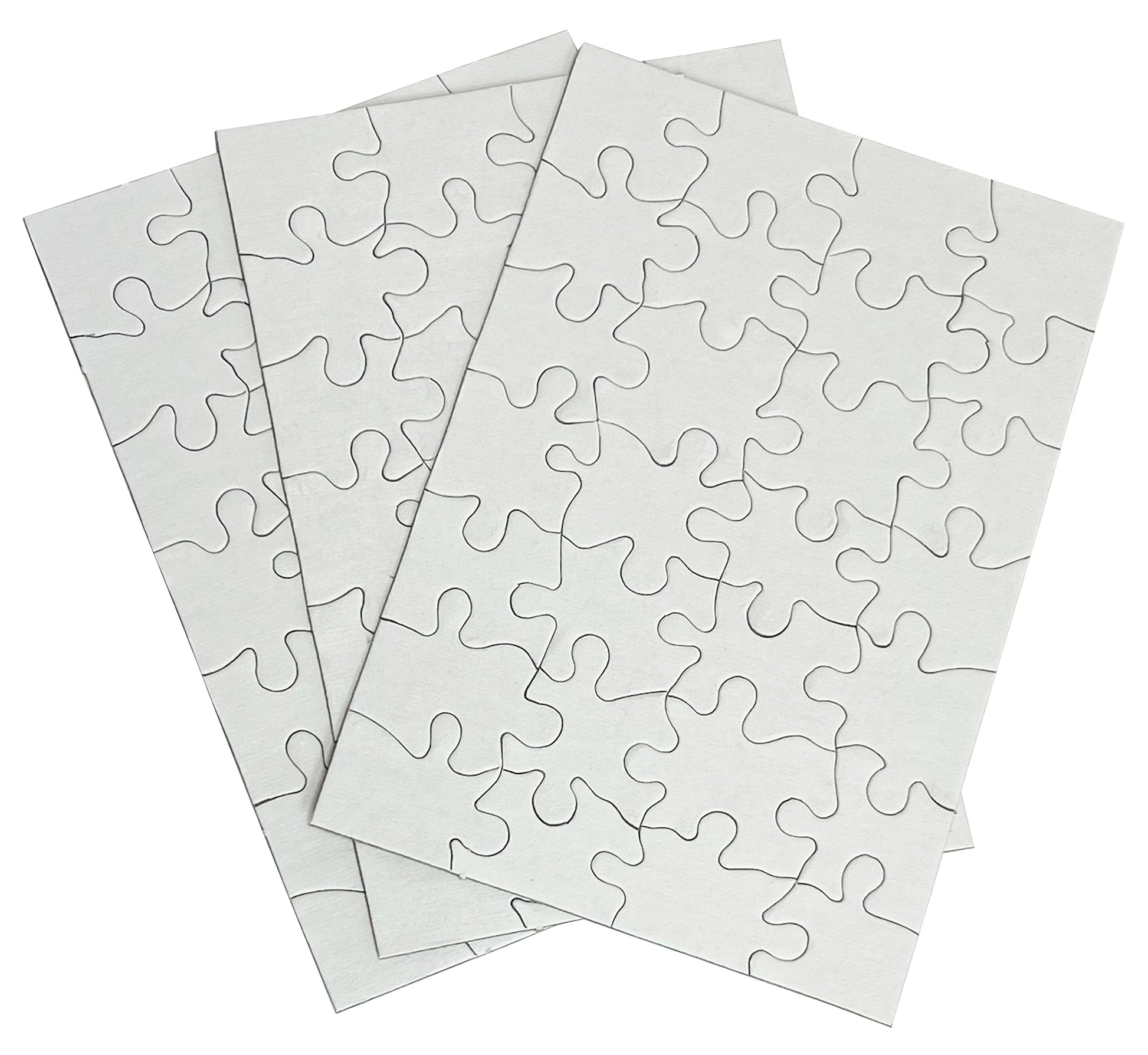 12 Blank Jigsaw Puzzles - 5.5 inch x 8 inch, 28 Pieces per Puzzle - Excellent for Kids Activities, Arts & Crafts, Invitations, Blank Puzzles to Draw