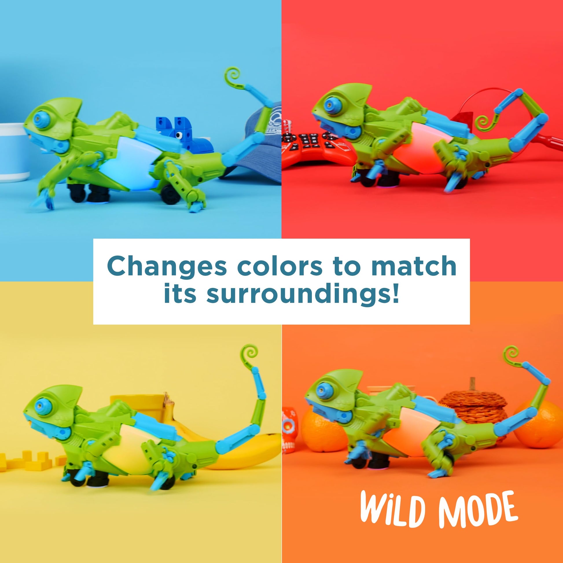 Thames & Kosmos My Robotic Pet: Coding Chameleon STEM Building & Experiment Kit | Color-Sensing Coding Robot for Boys & Girls Ages 8+, Screen-Free