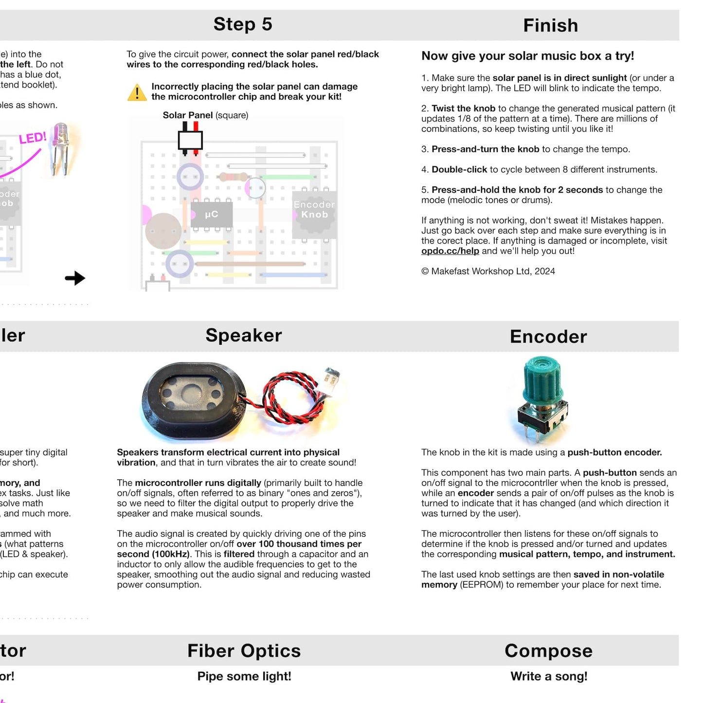 opdo Solar Music Box Kit | Turn Sunlight into Sound | STEM/STEAM DIY Circuit | Ages 9+ | Generative Musical Instrument | Ohio Made | Millions of Tonal