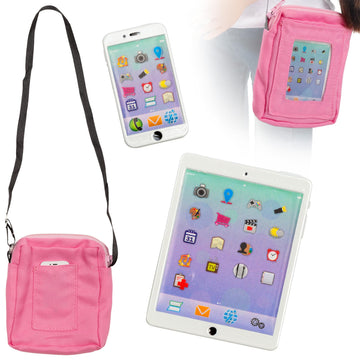 Dress Along Dolly 3pc Tech Set for American 18" Dolls w Cell Phone, Computer Tablet, and Accessory Bag- Premium Durable Metal Construction- Perfect