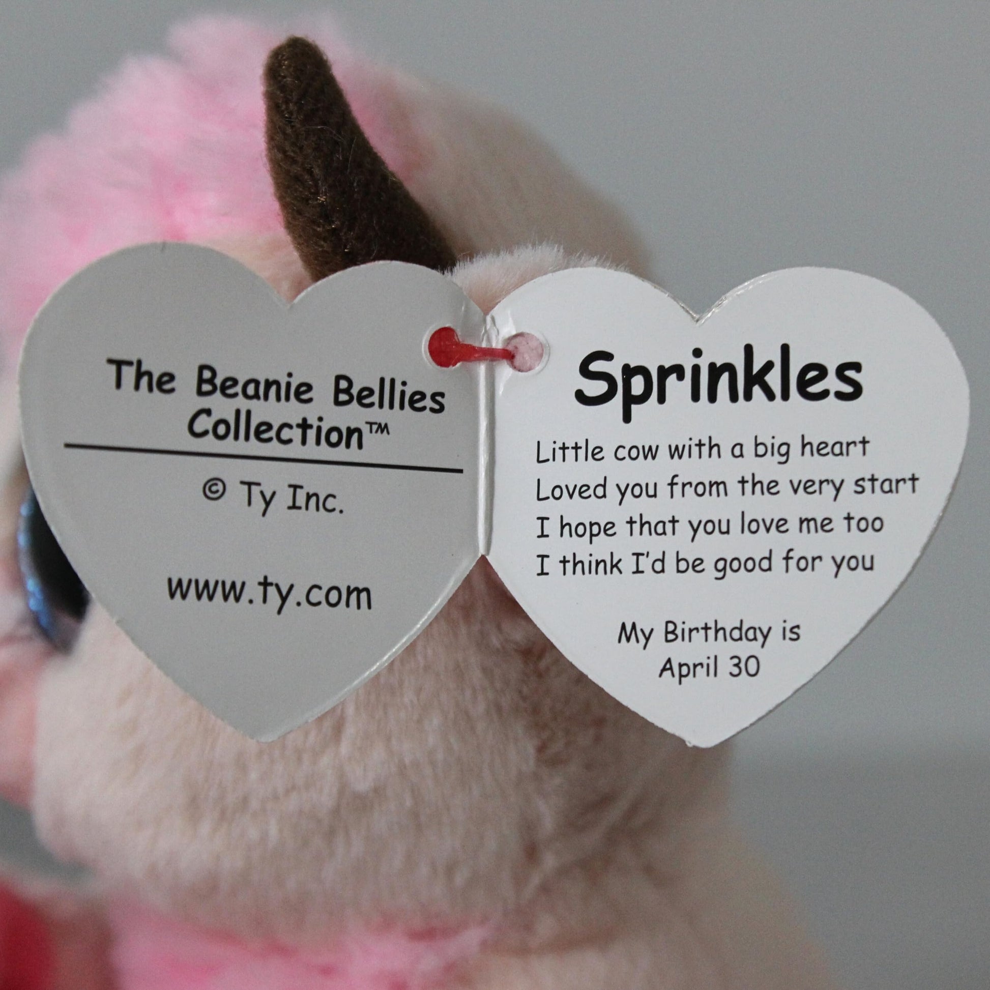 Beanie Babies: Sprinkles Cow with Heart