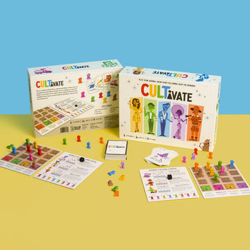 Cultivate Board Game | Award-Winning | Satirical Cult Leaders | Casual Board Game | Take-That | Ages 14+ | for 2-5 Players | 20-50 Min Playtime | Made
