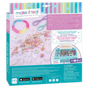 Make It Real: Butterfly Jewelry Set - Create 7 Pieces of Jewelry, 281 Pieces, Includes Play Tray, DIY All-in-One Kit, Tweens & Girls, Arts & Crafts