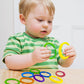 KUTOI Baby Rings Toy Links - 24 Pcs Colorful Teething Rings, Car Seat Toy Plastic Chain Links for Infants, Engaging car seat Toys, Hanging Baby Toys