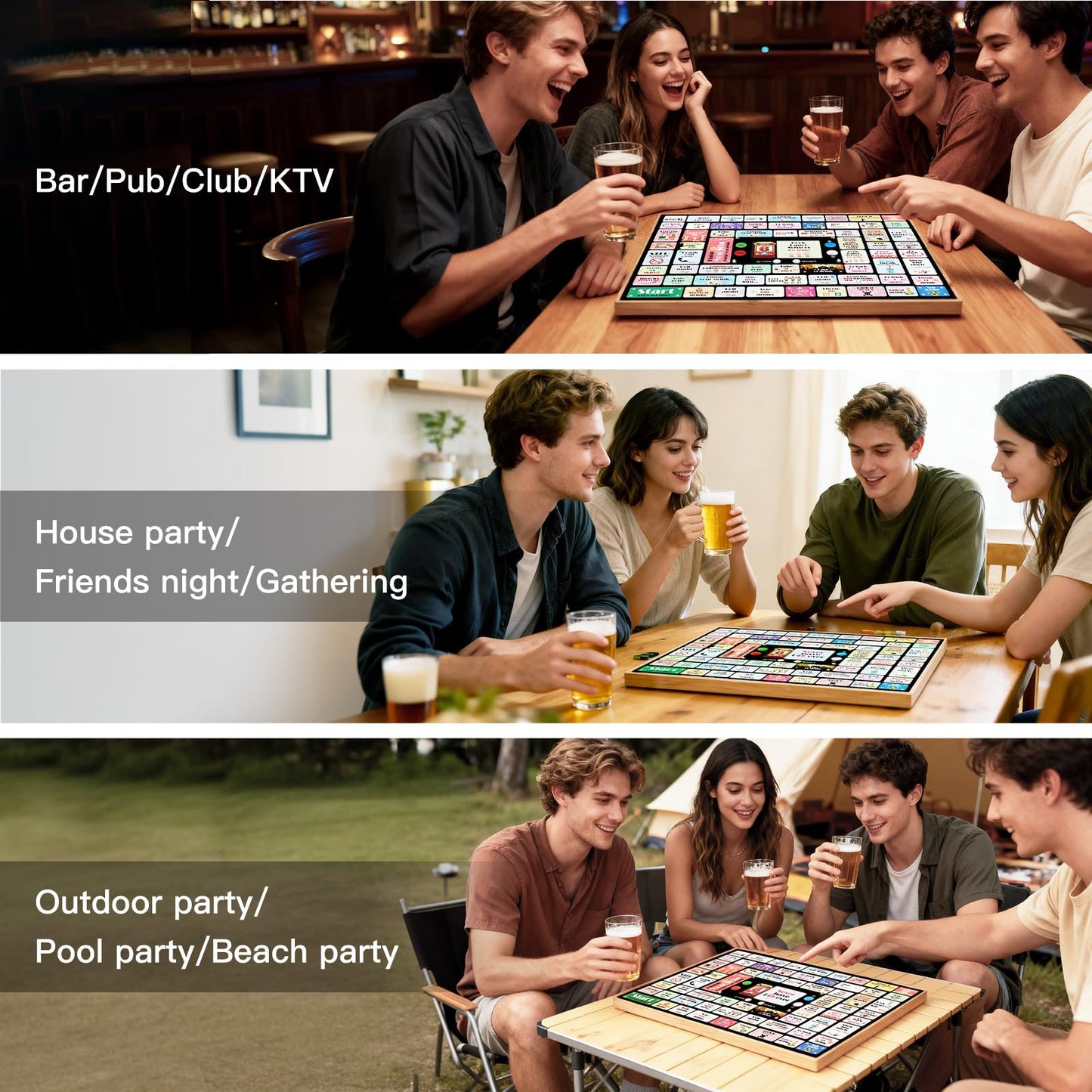 Electronic Drinking Games for Adults, Automatic Board Game for Adults Party with Screen & Music, 2-4 Players Interactive Bar & Party Drinking Board