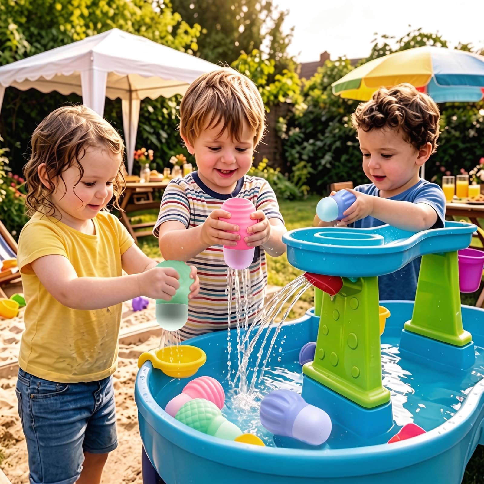 Sizobi Baby Bath Toys, Pool Water Toys Toddler Bath Toys for Kids Ages 1-3, 1 Year Old Boy Girl Sensory Squeezing Water Bathtub Toys, Baby 6-12-18