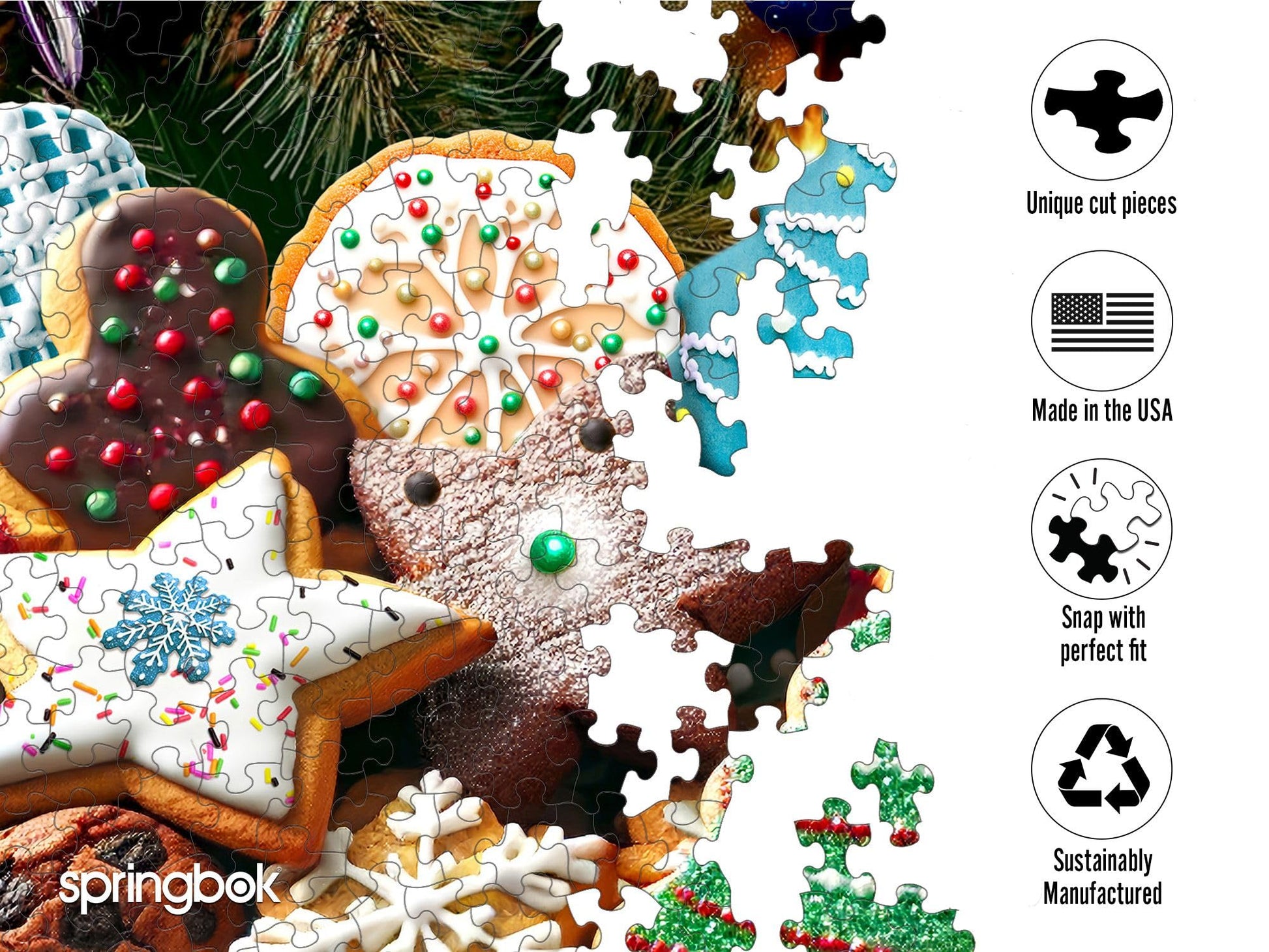 Springbok Santa's Cookies 500 Piece Jigsaw Puzzle for Adults and Family