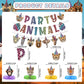 Neon Party Animal Banner Garland Centerpieces, Party Animal Birthday Decorations, Cheetah Print Party Decorations for Safari Jungle Leopard Birthday