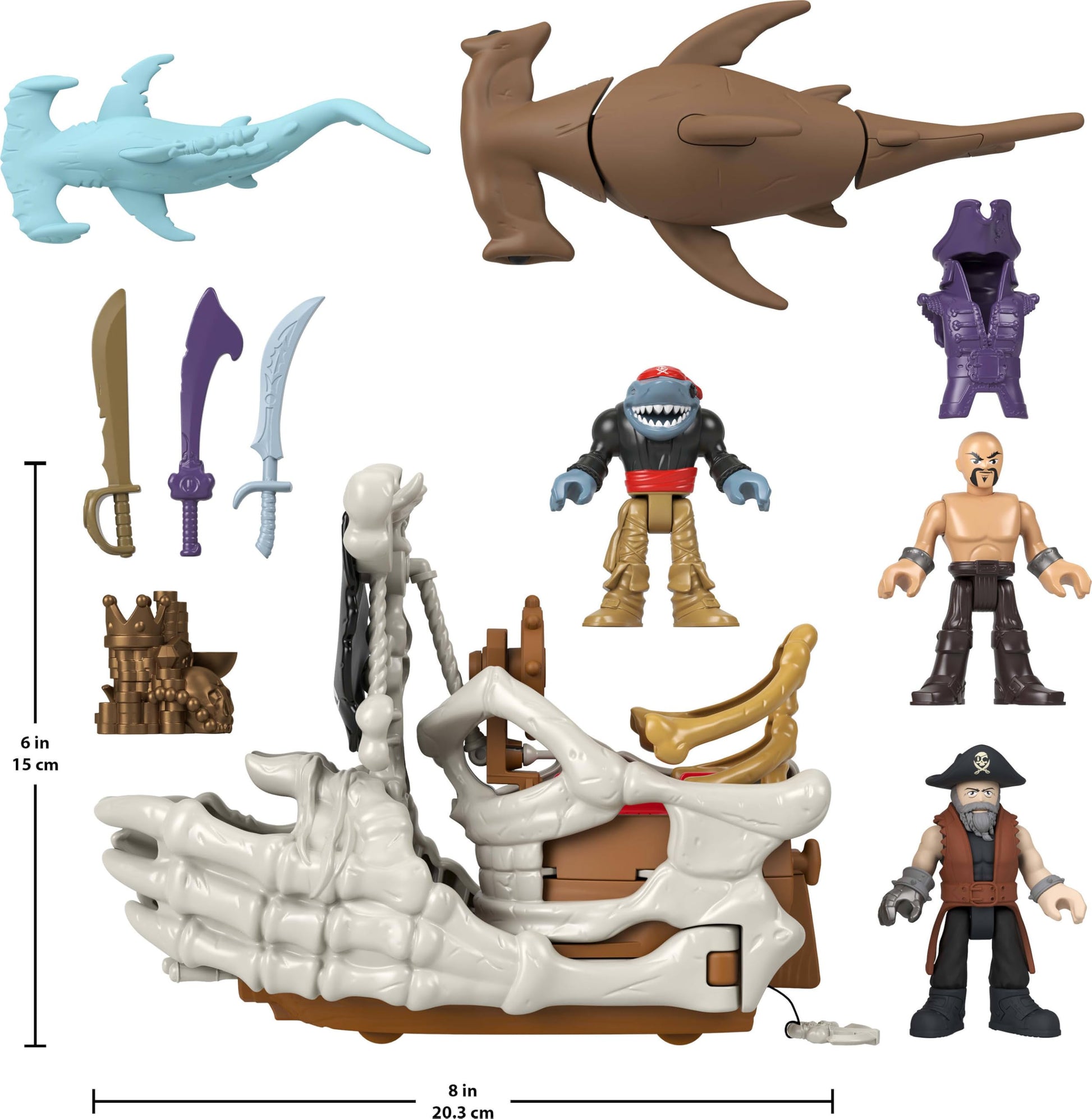 Fisher-Price Imaginext Billy Bones Pirate Ship Playset with Accessories