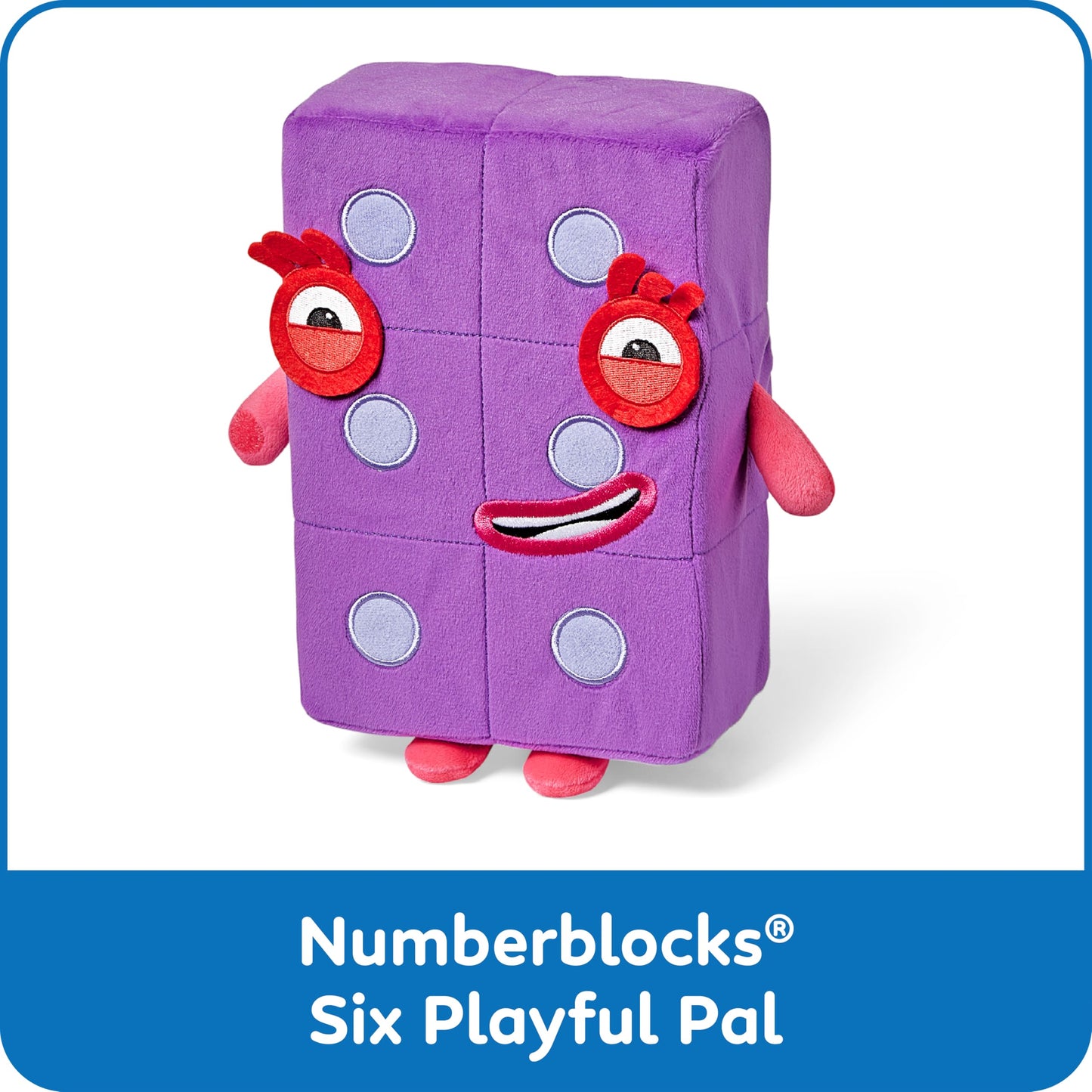 hand2mind Numberblock Six Playful Pal, Plush Figure Toys, Numbers for Toddlers, Cute Stuffies, Preschool Math Learning Toys, Stuffed Animal, Small