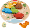 Fisher-Price Wood Toddler Toy 2-in-1 Dinosaur Puzzle, 8-Piece Wooden Activity for Developmental Play Preschool Kids Ages 2+ Years