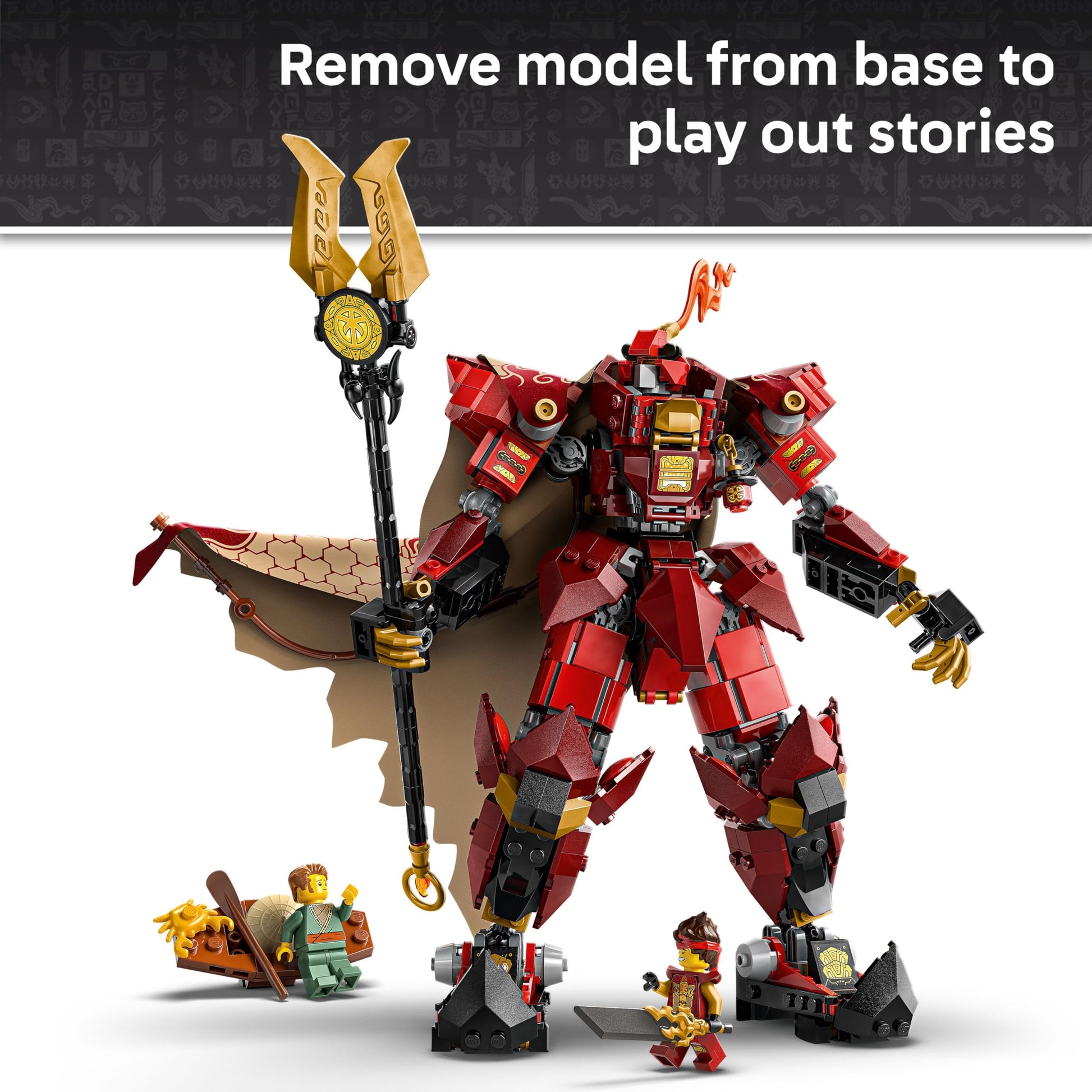 LEGO NINJAGO The Fire Knight Mech Building Set - Model Kit with Kai Minifigure from Legends Monstrosity - Teen Room Decor - Gift for Teenage Boys and
