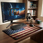 Max Protection Trading Card Playmat for TCG Card Games, 24x14 Inch, Design Mat for Dice Rolling (American Flag)