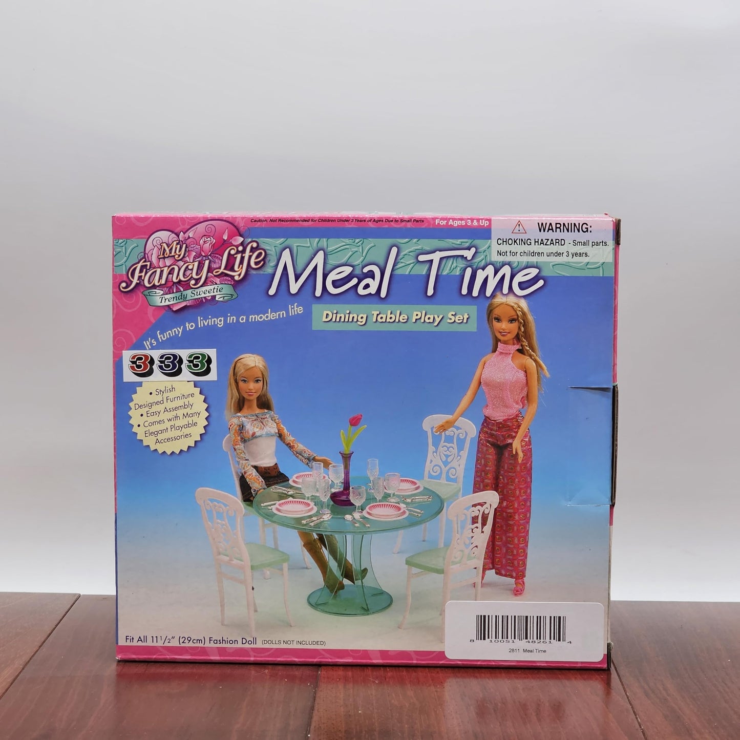 Gloria My Fancy Life Dollhouse Furniture - Meal Time Dining Table Play Set with 4 Chairs and 4 Set of Dining Wares Accessories