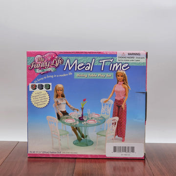 Gloria My Fancy Life Dollhouse Furniture - Meal Time Dining Table Play Set with 4 Chairs and 4 Set of Dining Wares Accessories