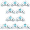 XiangGuanQianYing Princess Dress Up Crowns and Tiaras for Child from 3 Years Up Party Favors Blue Tiara Plastic Silver Tiara(10 Pack) (Sky Blue)