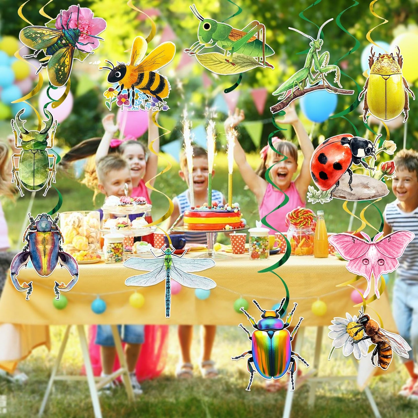 Bug Party Decorations: 12Pcs Bug Decorations Bug Hanging Swirls for Bug Birthday Party Decorations Insect Decor Bug Themed Party Decorations