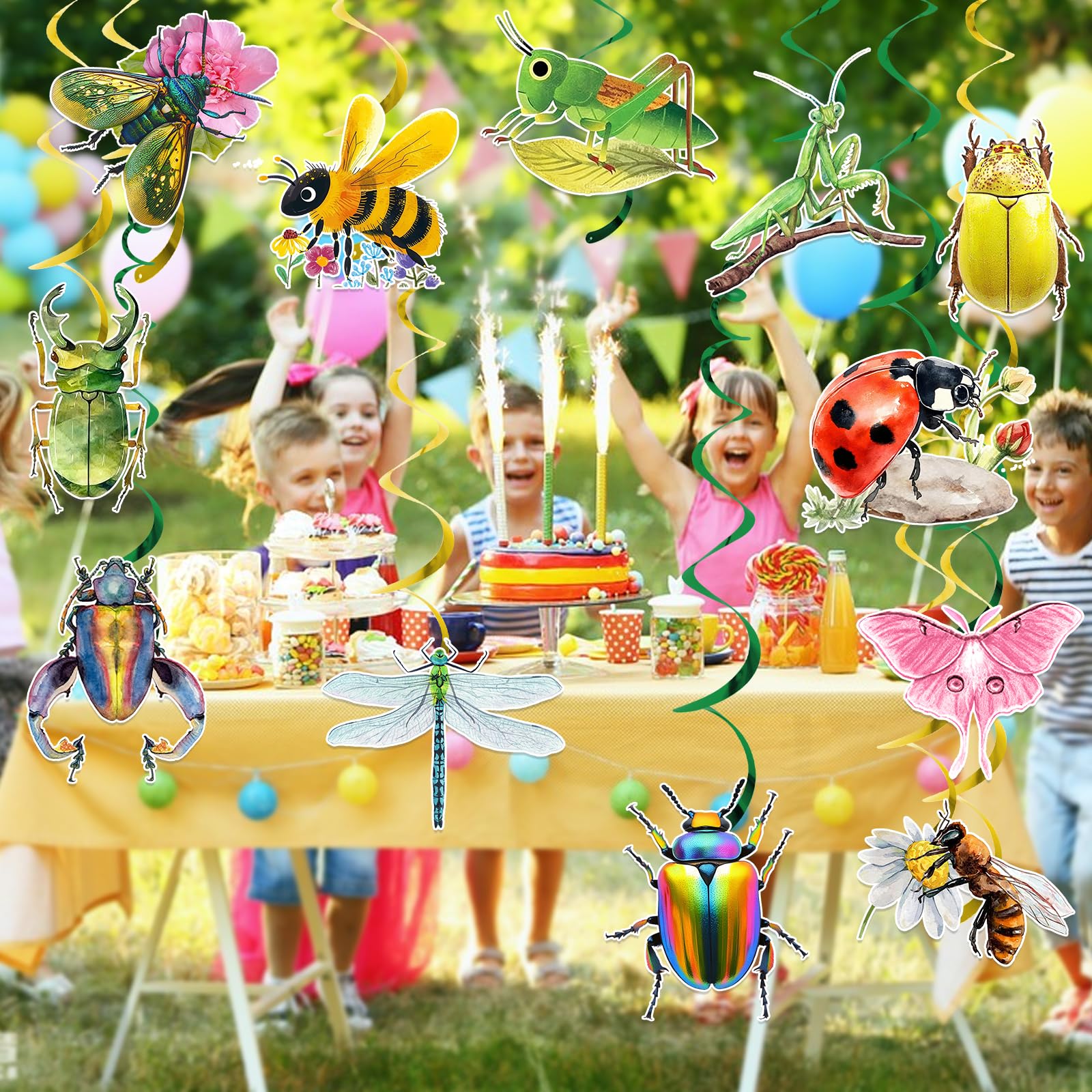 Bug Party Decorations: 12Pcs Bug Decorations Bug Hanging Swirls for Bug Birthday Party Decorations Insect Decor Bug Themed Party Decorations