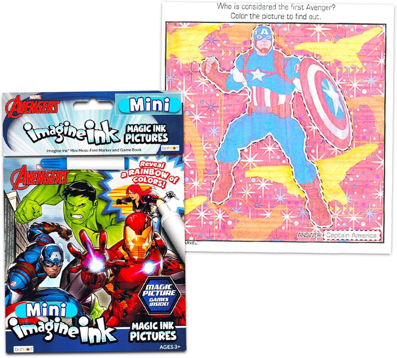 Marvel Boys Imagine Ink Coloring Book Super Set - Bundle with 3 Mess-Free Activity Books Featuring Spidey and Friends, Spiderman, Avengers Plus