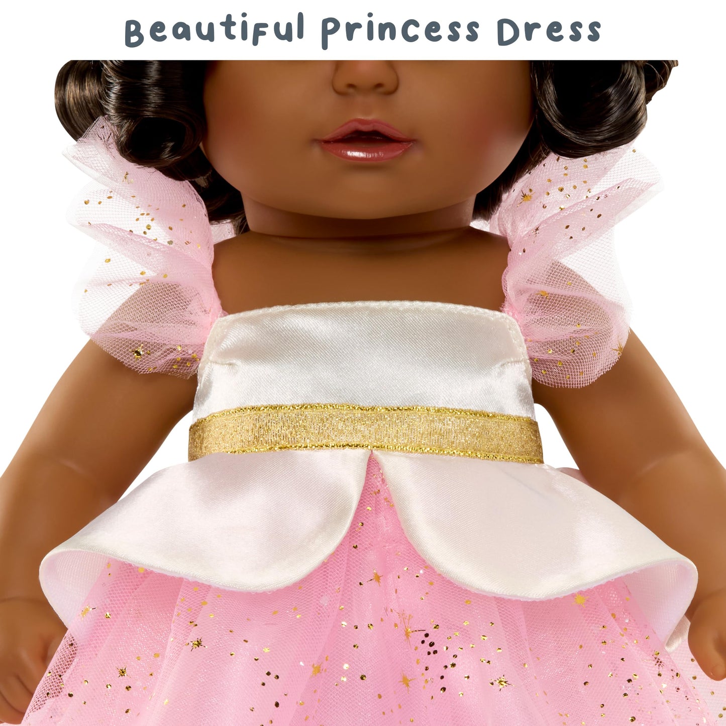 Baby born Princess Baby Doll Harper - Black Hair, Dark Brown Eyes: Realistic Features for Kids Ages 3 & Up, Rooted Hair, Eyes Open & Close