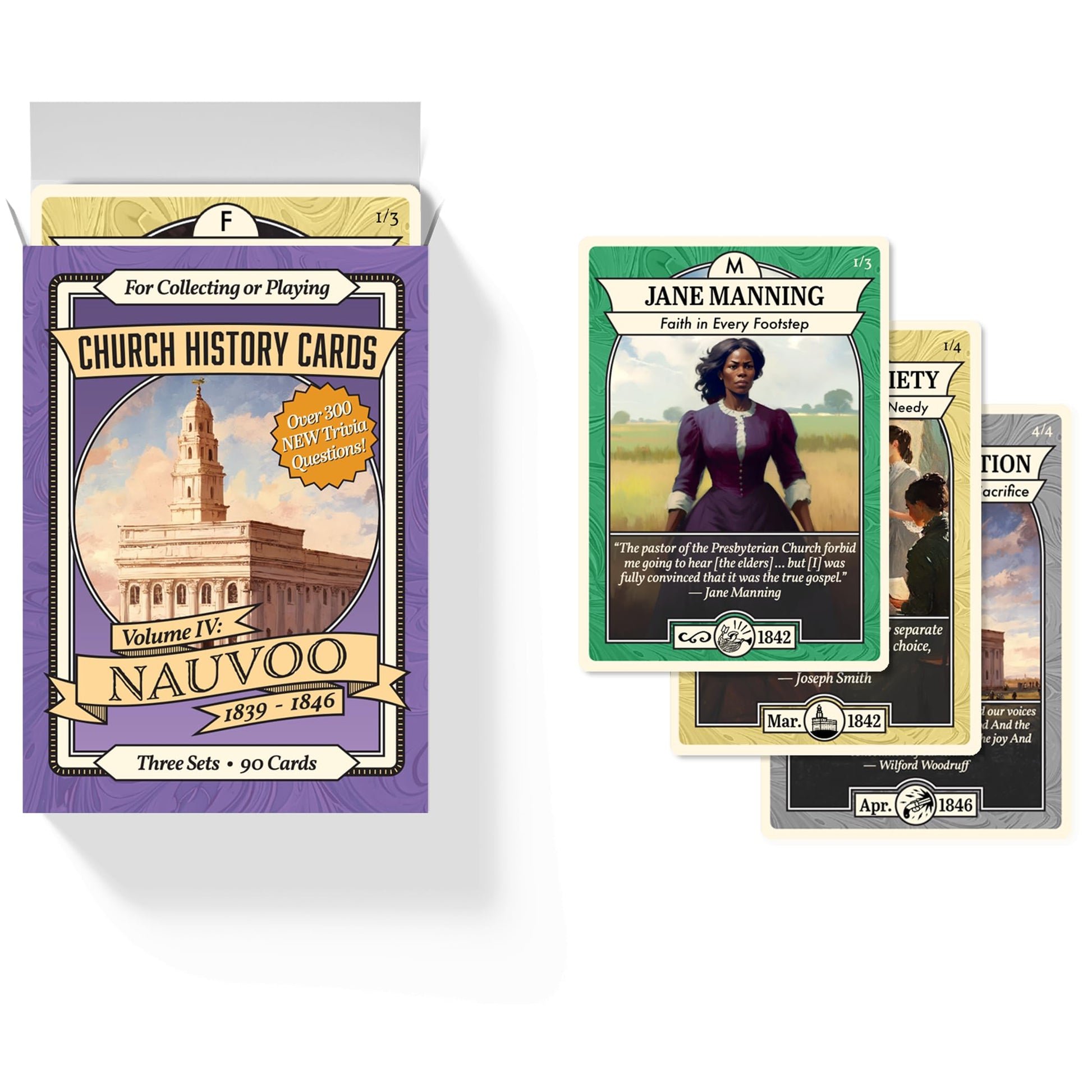 Church History Cards Latter-Day Saints Volume IV: Nauvoo | Standalone Game | 90 Cards | Over 300 New Trivia Questions | Cards for Collecting