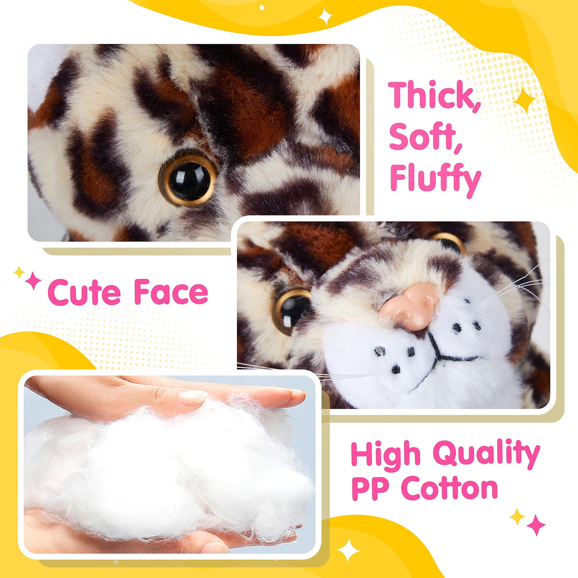 BSTAOFY 10’’ Light up Cheetah Stuffed Animal, Plush LED Leopard Plush Night Light, Companion Bedtime Jungle Toys Glow Afraid of Dark, Valentines
