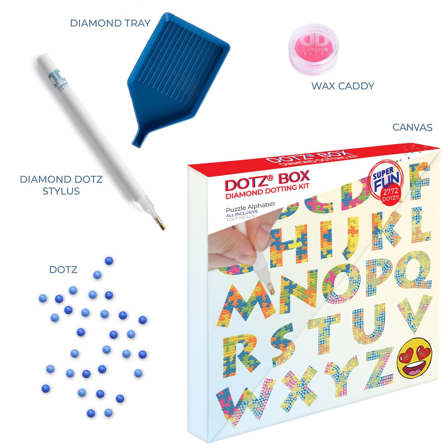 DIAMOND DOTZ Puzzle Alphabet Diamond Painting Kits for Adults - Diamond Art Kits a Relaxing Creative Craft Kit with Dotz Gems 11x11