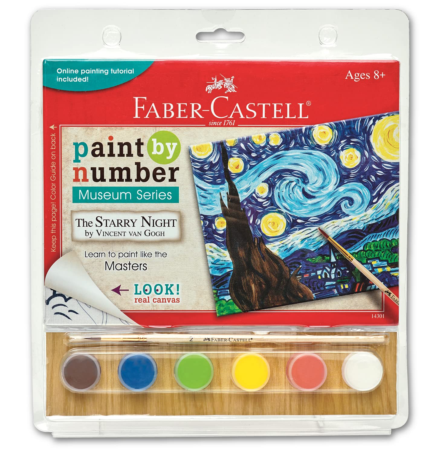 Faber-Castell Paint by Number Museum Series - Vincent Van Gogh, The Starry Night - Paint by Numbers for Adult Beginners & Young Artists (Packaging May
