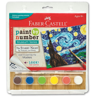 Faber-Castell Paint by Number Museum Series - Vincent Van Gogh, The Starry Night - Paint by Numbers for Adult Beginners & Young Artists (Packaging May