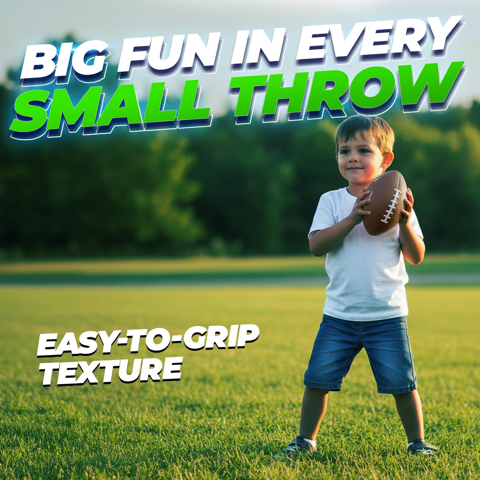 7.25" Foam Football for Kids & Toddlers - Easy Grip Small Youth Football Toy - Soft Mini Football for Little Hands, Play Ball Sports Toy Gifts
