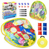Grip Kids 2-in-1 Dinosaur & Animal Bean Bag Toss Game - Double-Sided 27" Target Board with 6 Bean Bags - Outdoor & Indoor Toy for Toddlers & Kids Ages