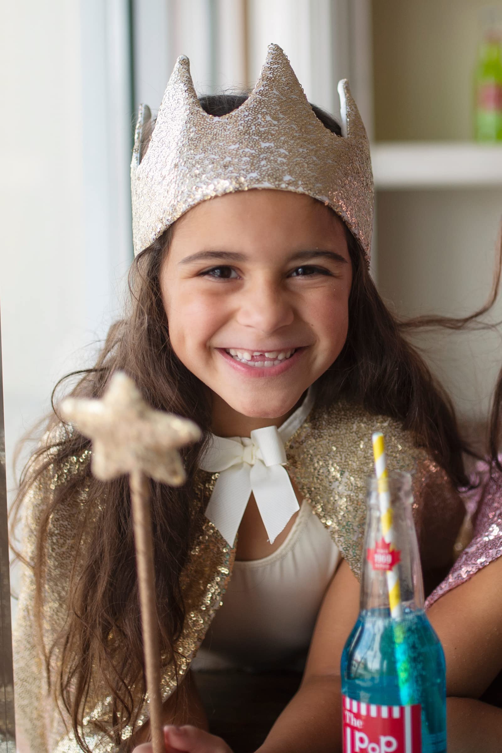 Great Pretenders - Gracious Gold Sequins Crown Headwear, Masks & Party Accessories, Multicolor, Unique (13450)