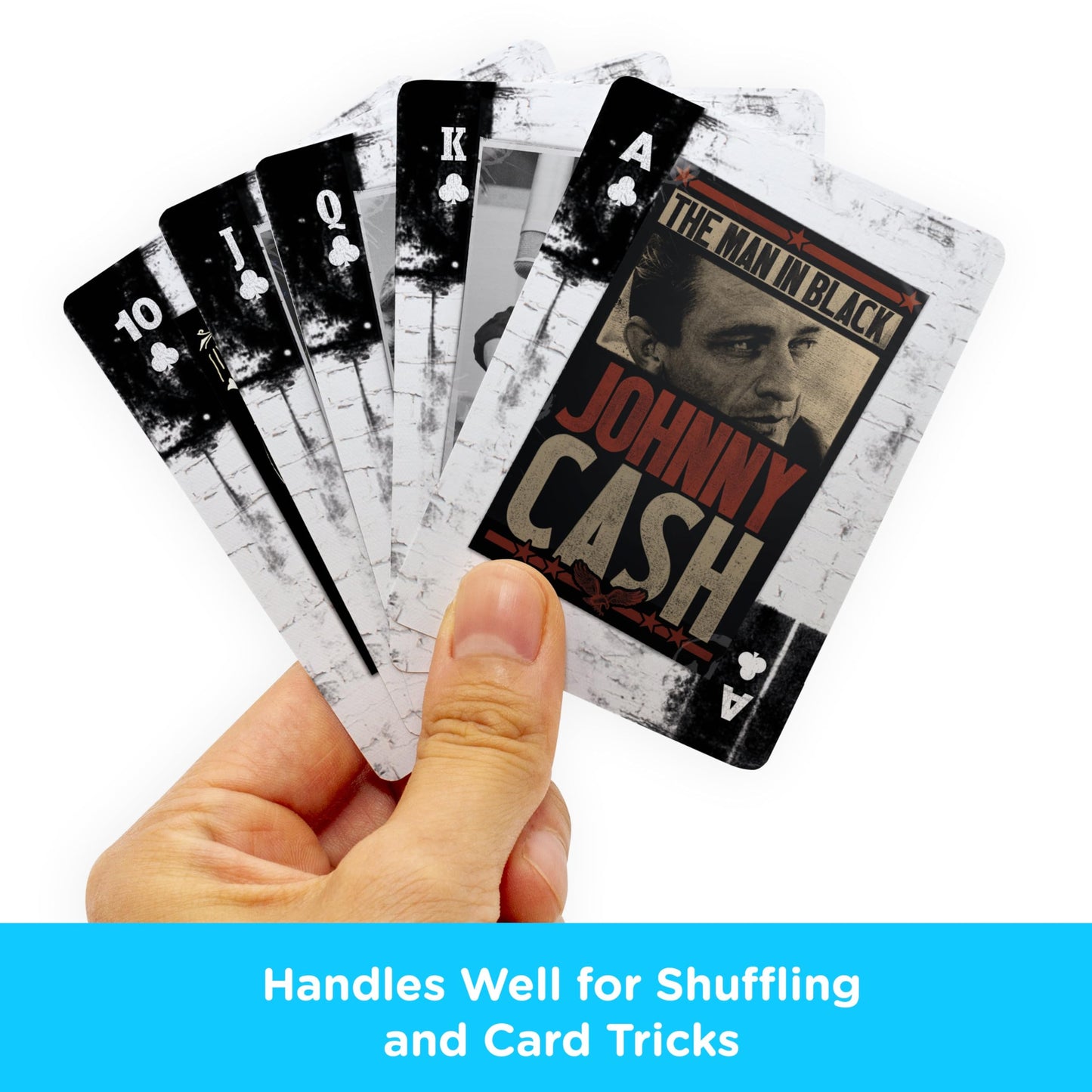 Aquarius Johnny Cash Playing Cards Standard Size - Themed Novelty Deck with 52 Unique Photo Designs - Collectible Merchandise Gift for Teens