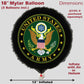 Havercamp U.S. Army Party Balloons (3pcs.)! 18" Round Foil Mylar Balloons. U.S. Army Licensed. American Heroes Military Camo Collection.