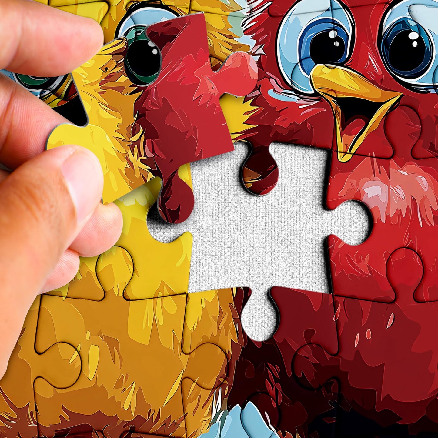 Larkipuzz Colorful Cute Bird Puzzles for Adults 1000 Pieces, Funny Pretty Chicken Jigsaw Puzzles, Art Challenging Animal Puzzle