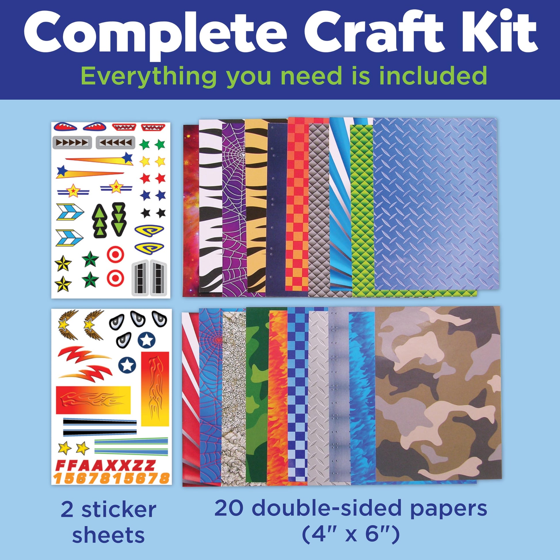 Creativity for Kids Paper Airplane Squadron - Create 20 Paper Airplanes | Fun Summer Crafts | Mini Craft Kit for Boys, Small Gift for Boys, Kids