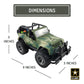 Lollipop United States Army Friction Powered 1/16 Model Off Road Vehicle w/Car Light & Sound, Push & Go Toy Rescue Battle Truck Military Toys 3+ yrs
