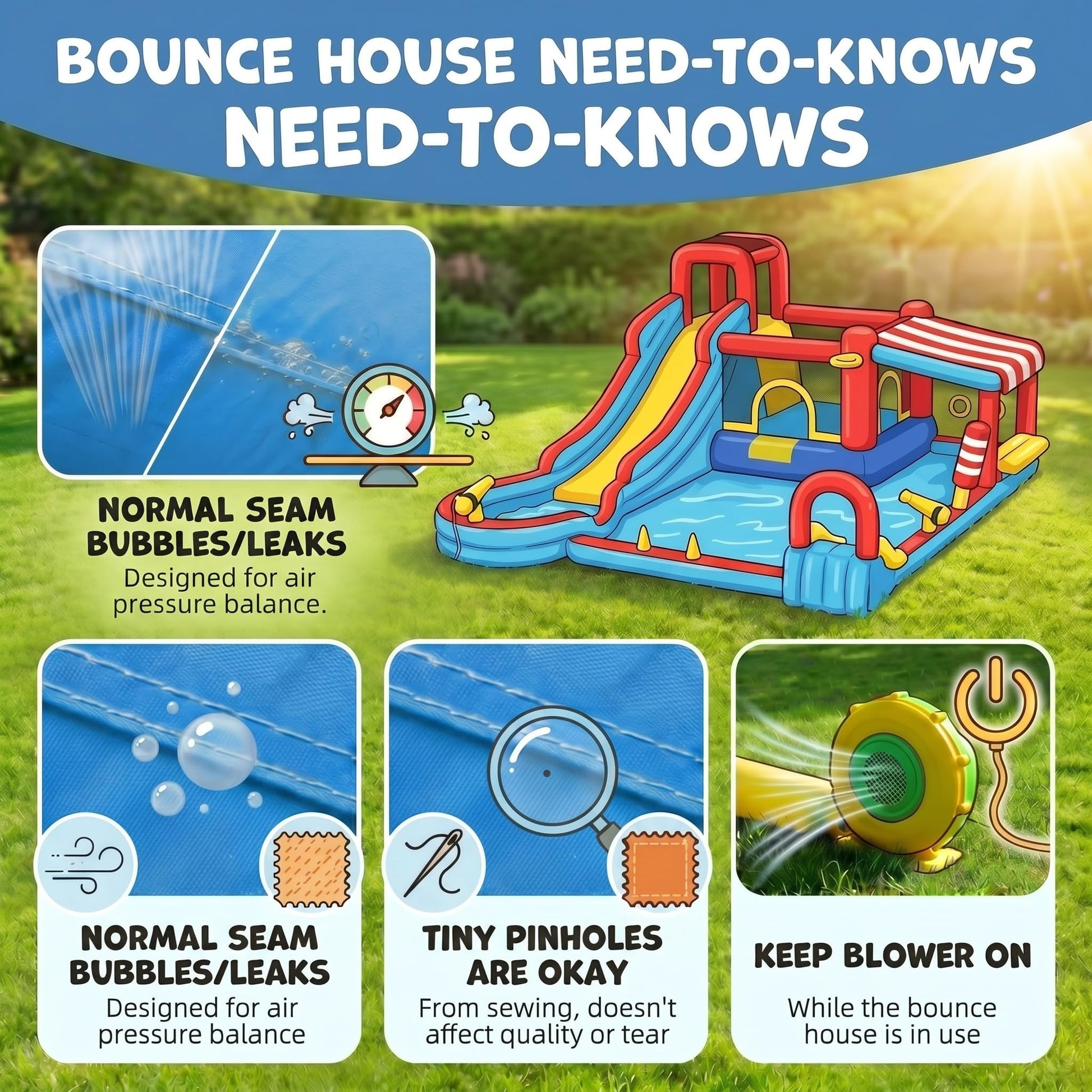 Inflatable Water Slides, 18-in-1 Bounce House Water Park with Long Slide, Basketball Hoop, Splash Pool&Sunshade, Outdoor Water Play Center for Ages