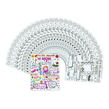 Fun Express Color Your Own All About Mom Poster, 30 Piece Class Pack, Crafts for Mother's Day