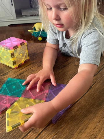 CreateOn Crayola Magnetic Tiles, Building Set for Kids, Magnetic Building Toys for Kids, STEM Travel, Easter Basket Gift for Boys and Girls Ages 3+