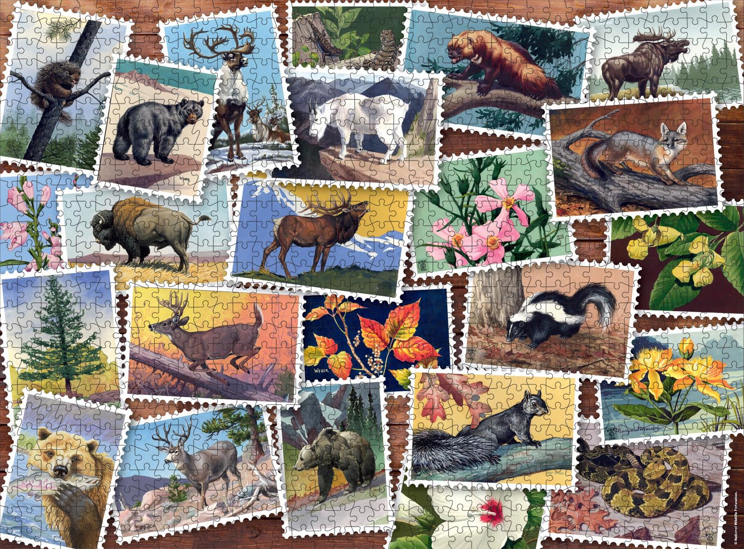 Buffalo Games - NWF Stamp Collage - 1000 Piece Jigsaw Puzzle for Adults