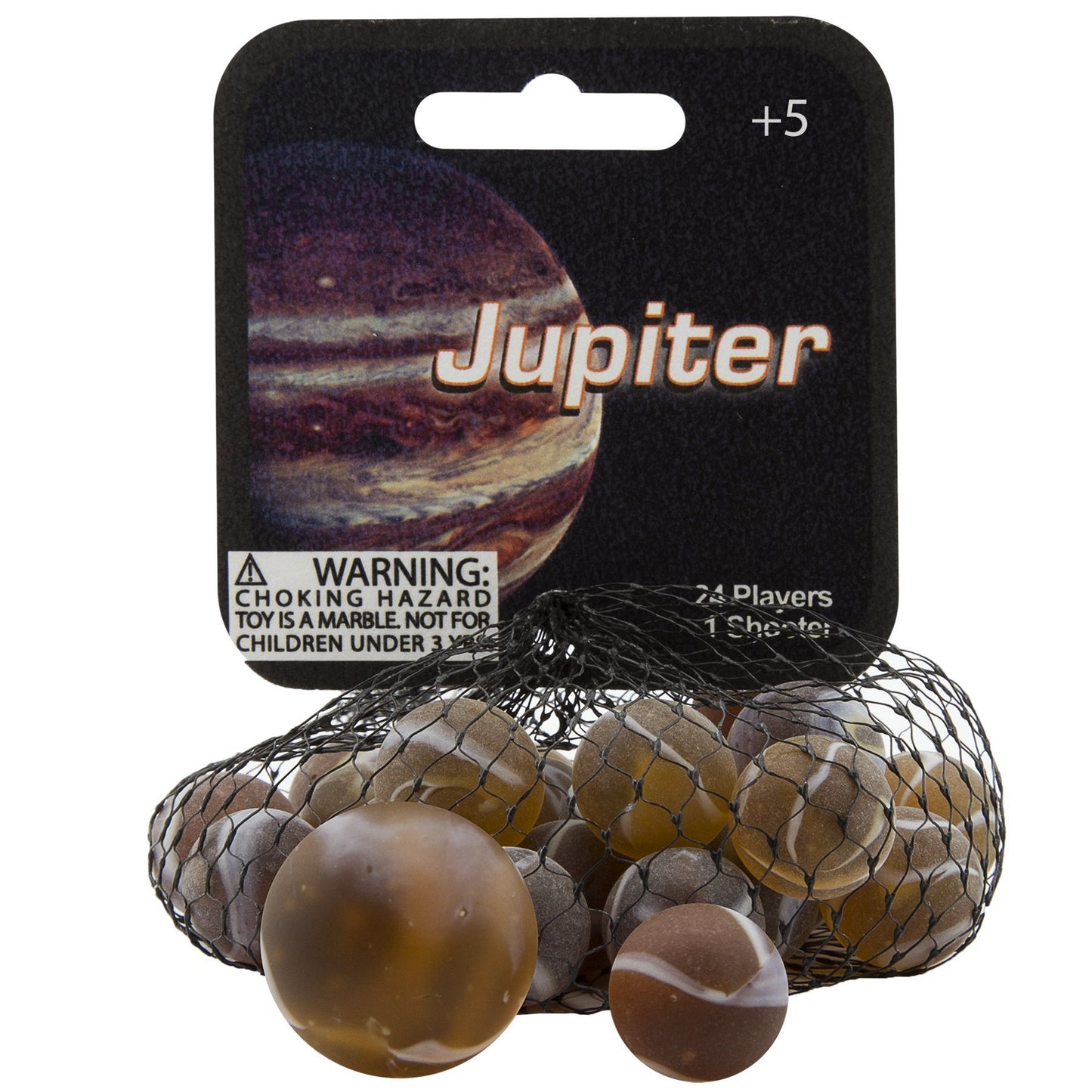 Mega Marbles - JUPITER MARBLES NET (1 Shooter Marble & 24 Player Marbles)